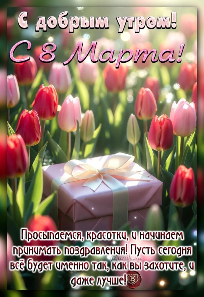 открытки с добрым утром 8 марта