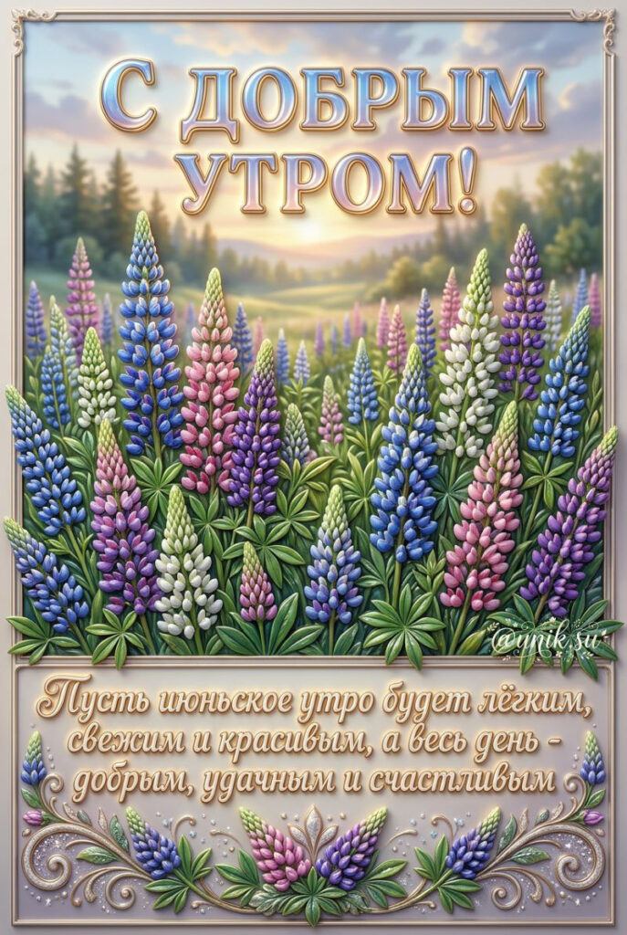Новая Июньская Открытка с Добрым Утром с цветами