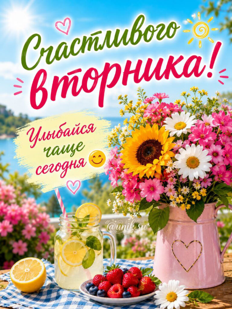 Хорошего Вторника Картинки Красивые Добрый День с ягодами и цветами