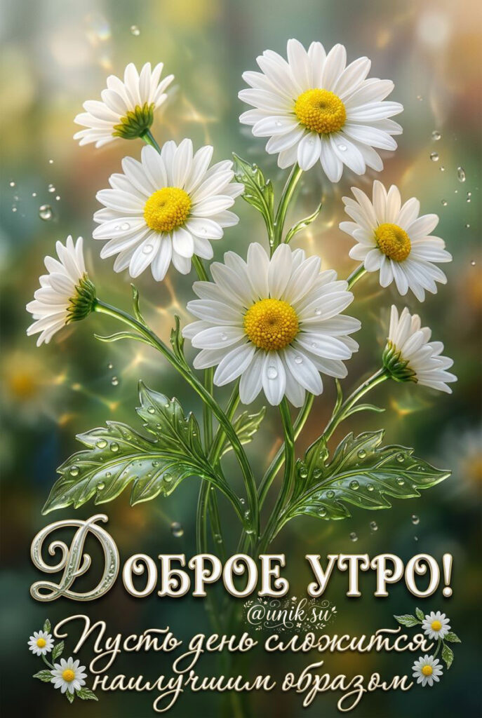 Открытки с Добрым Утром с Ромашками