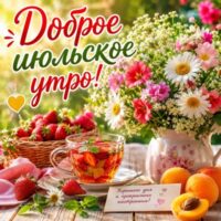 Открытки с добрым утром июля: тепло лета в каждом сообщении