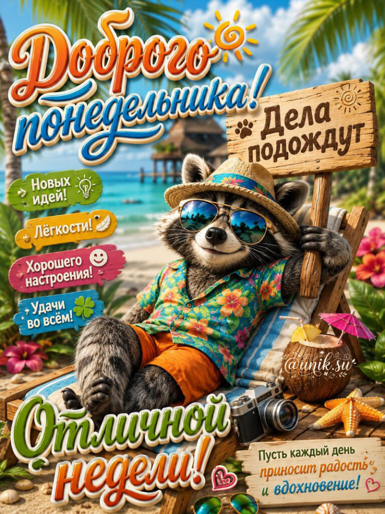 Пожелания Доброго Понедельника и Хорошего Дня - веселые картинки
