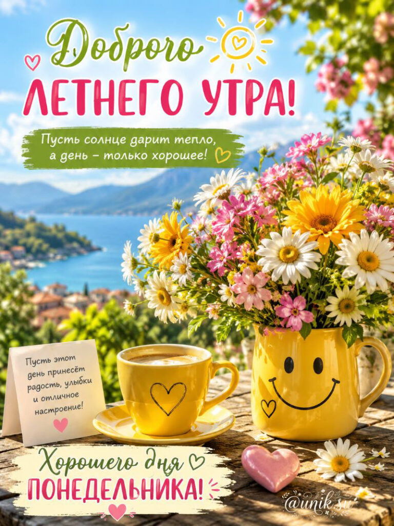 Пожелания Доброго Понедельника и Хорошего Дня - летние картинки