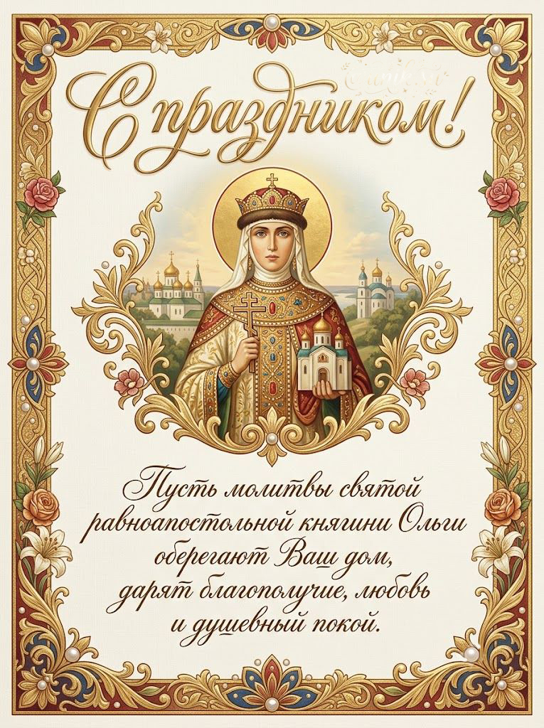 Открытка 24 Июля День Ольги