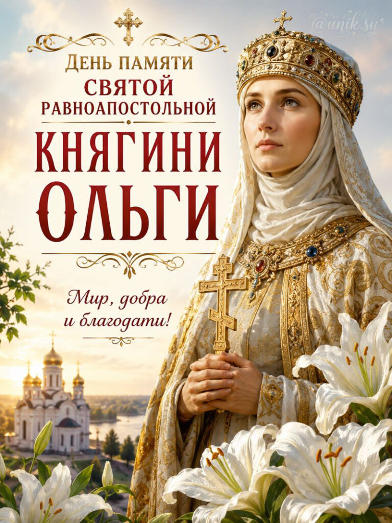 Открытка в День святой Ольги