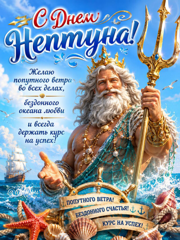 Открытка с Днем Нептуна
