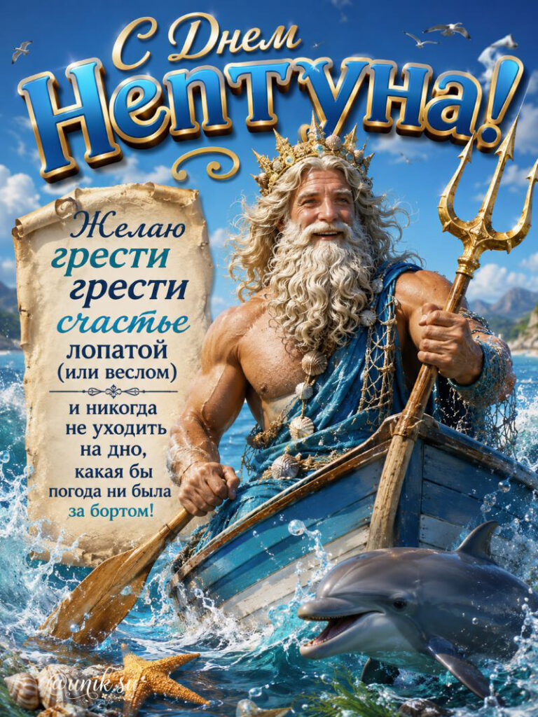Открытка с Днем Нептуна новая
