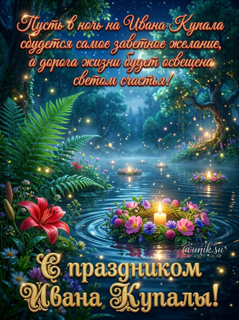Открытки с Днем Ивана Купалы с венком