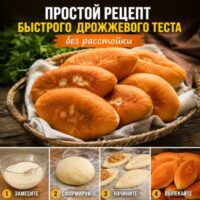Простой рецепт быстрого дрожжевого теста без расстойки для пирожков и беляшей