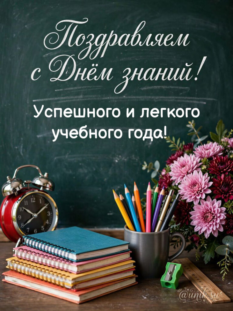 Красивая Картинка с Днем Знаний с пожеланием успешного года