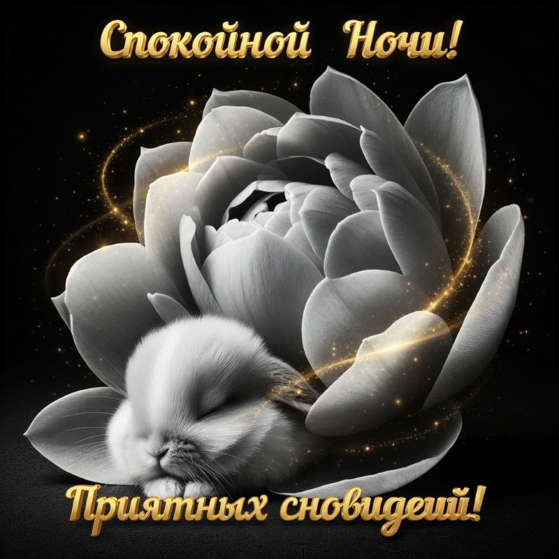 Красивые Открытки с Пожеланиями Доброй Ночи с кроликом
