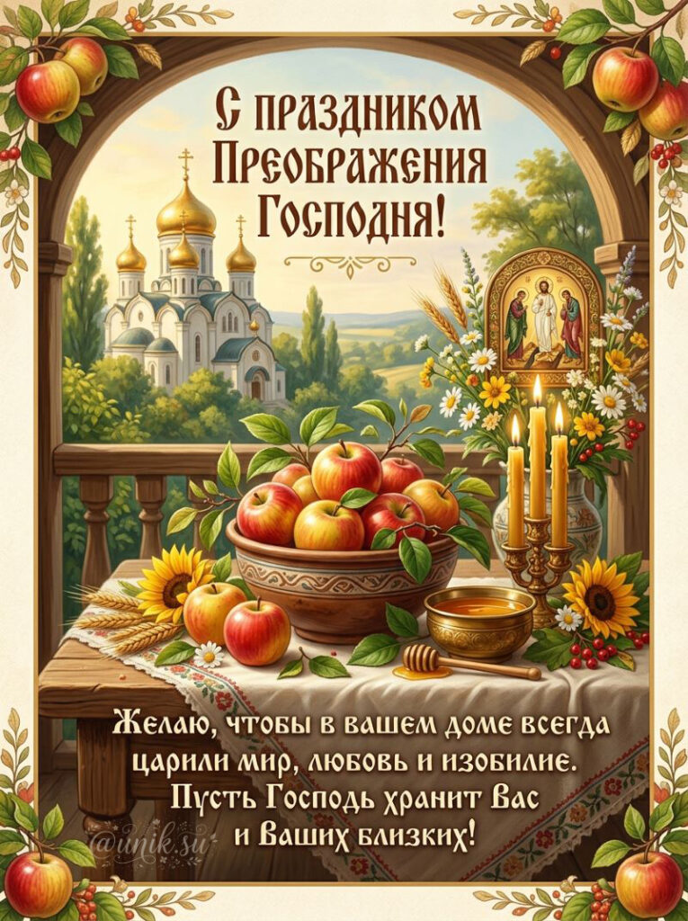 Открытка с Днем Яблочного Спаса