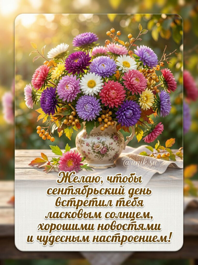 Открытки с Добрым Утром Красивые Сентябрьские