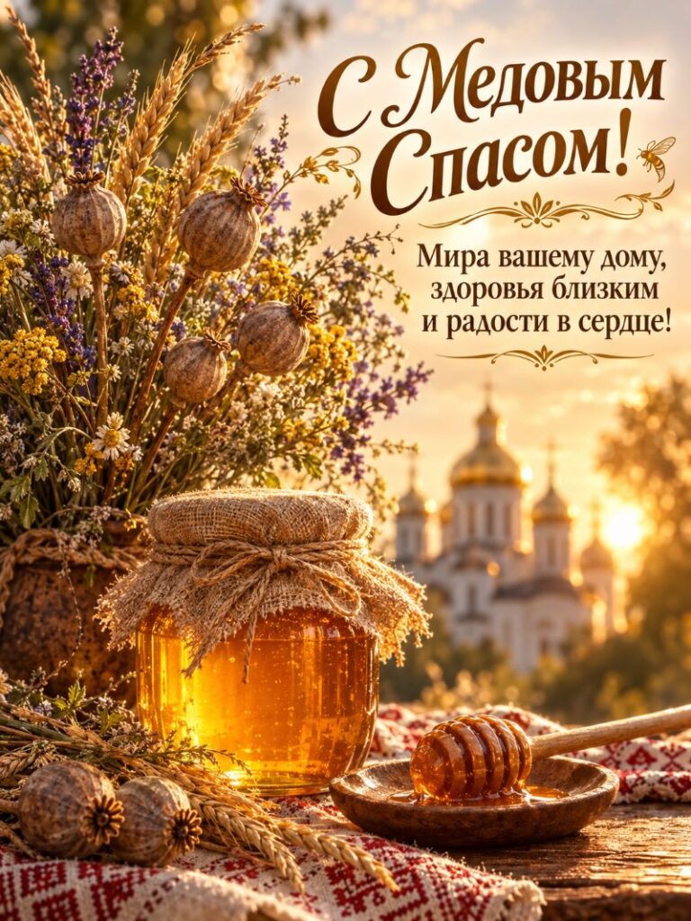 Открытки с Медовым Спасом Красивые с пожеланием