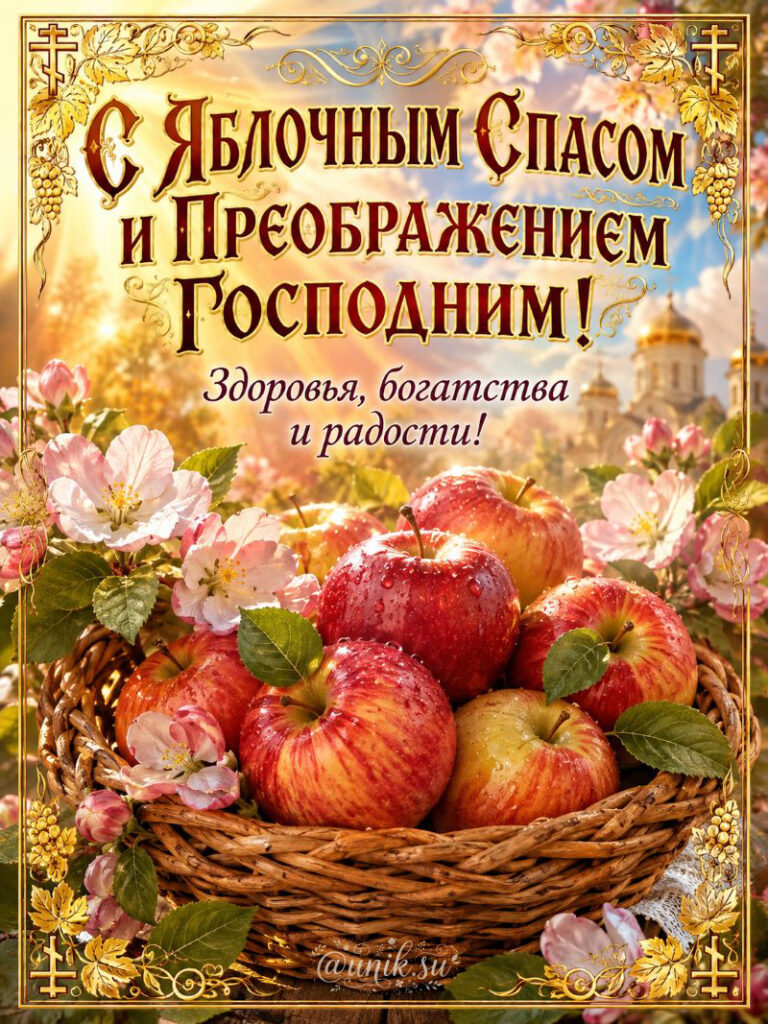 Открытки с Яблочным Спасом Красивые с пожеланием