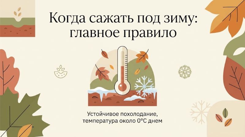 Когда сажать под зиму: главное правило и температура почвы