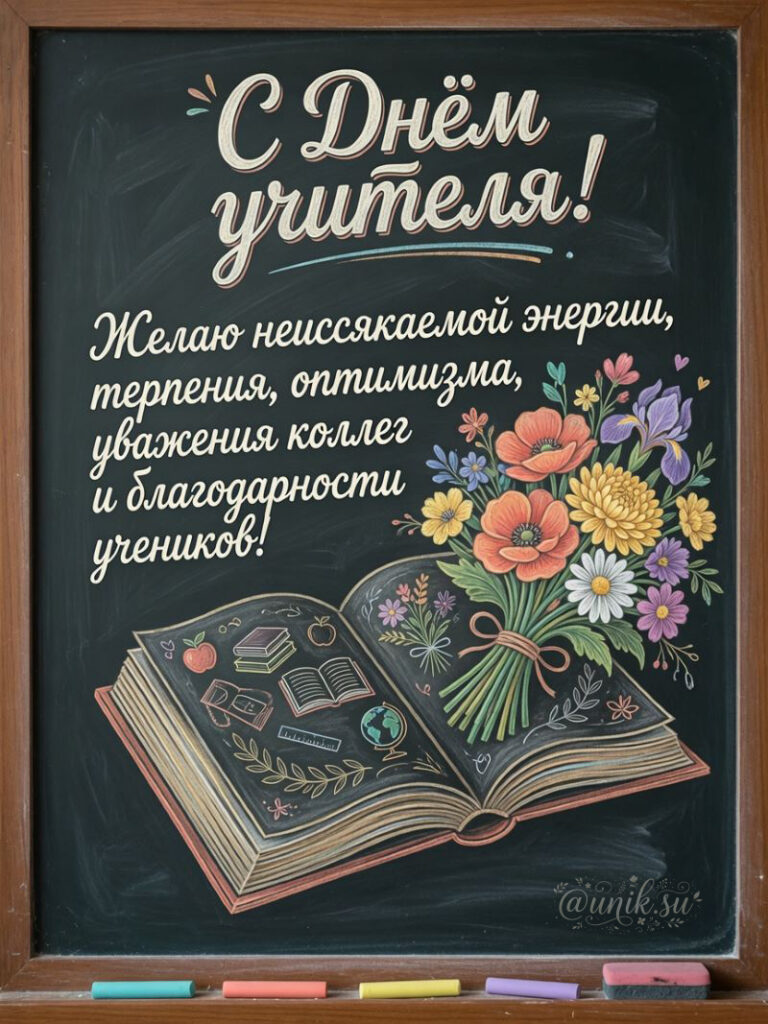 День Учителя Картинки Красивые с Пожеланиями на школьной доске