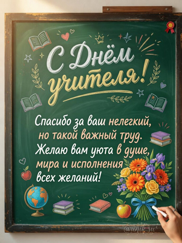 День Учителя Картинки Красивые с Пожеланиями с букетом, глобусом