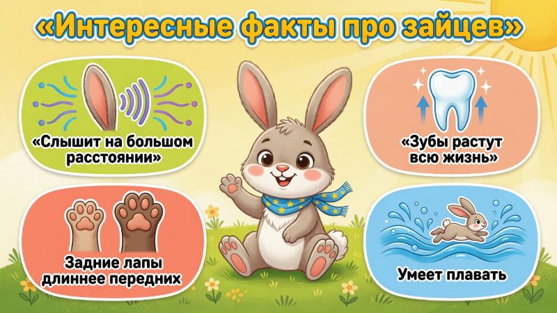 Интересные факты про зайцев: слух, зубы, лапы и плавание
