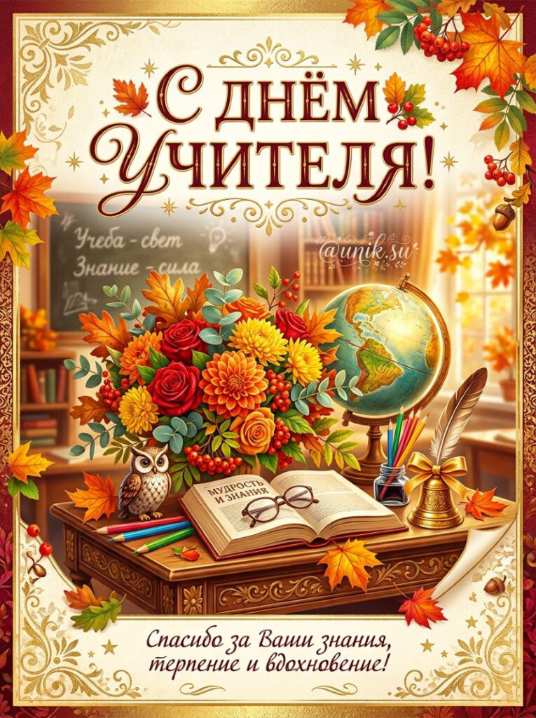 Поздравление с Днем Учителя Открытки
