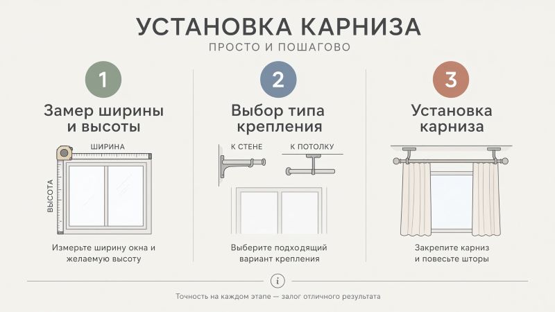 Инструкция по установке карниза: замер, выбор типа крепления, монтаж