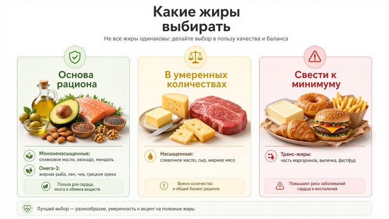 Какие жиры выбирать: полезные, умеренные и вредные