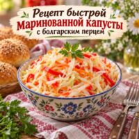 Рецепт быстрой маринованной капусты с болгарским перцем