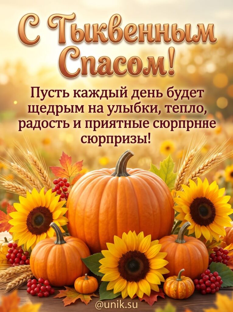Тыквенный Спас Поздравление открытки
